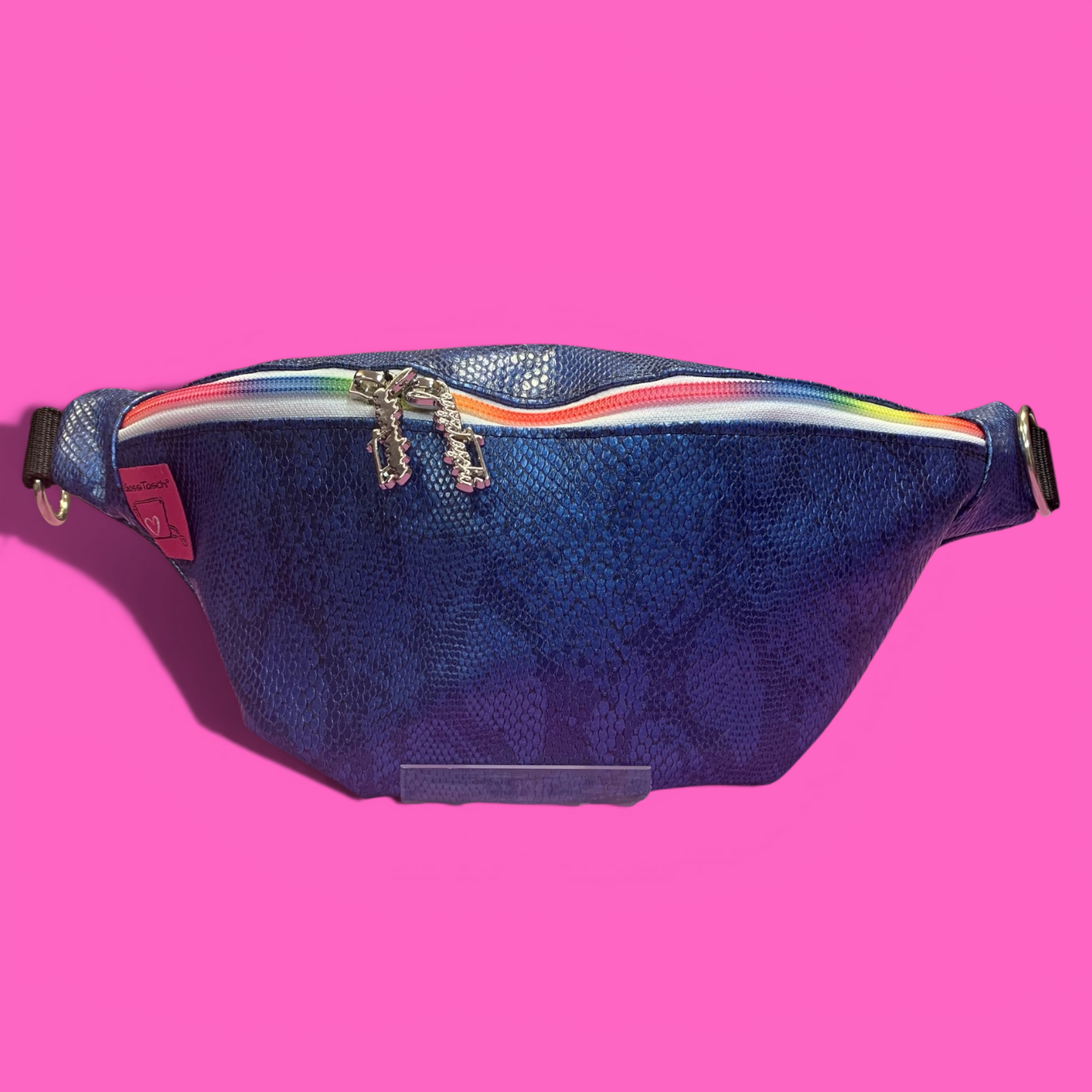 BauchTaschi #135 Snake blau Metallic