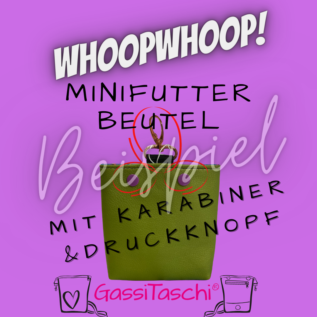 * Messe MiniFutterbeutel Karabiner + Druckknopf