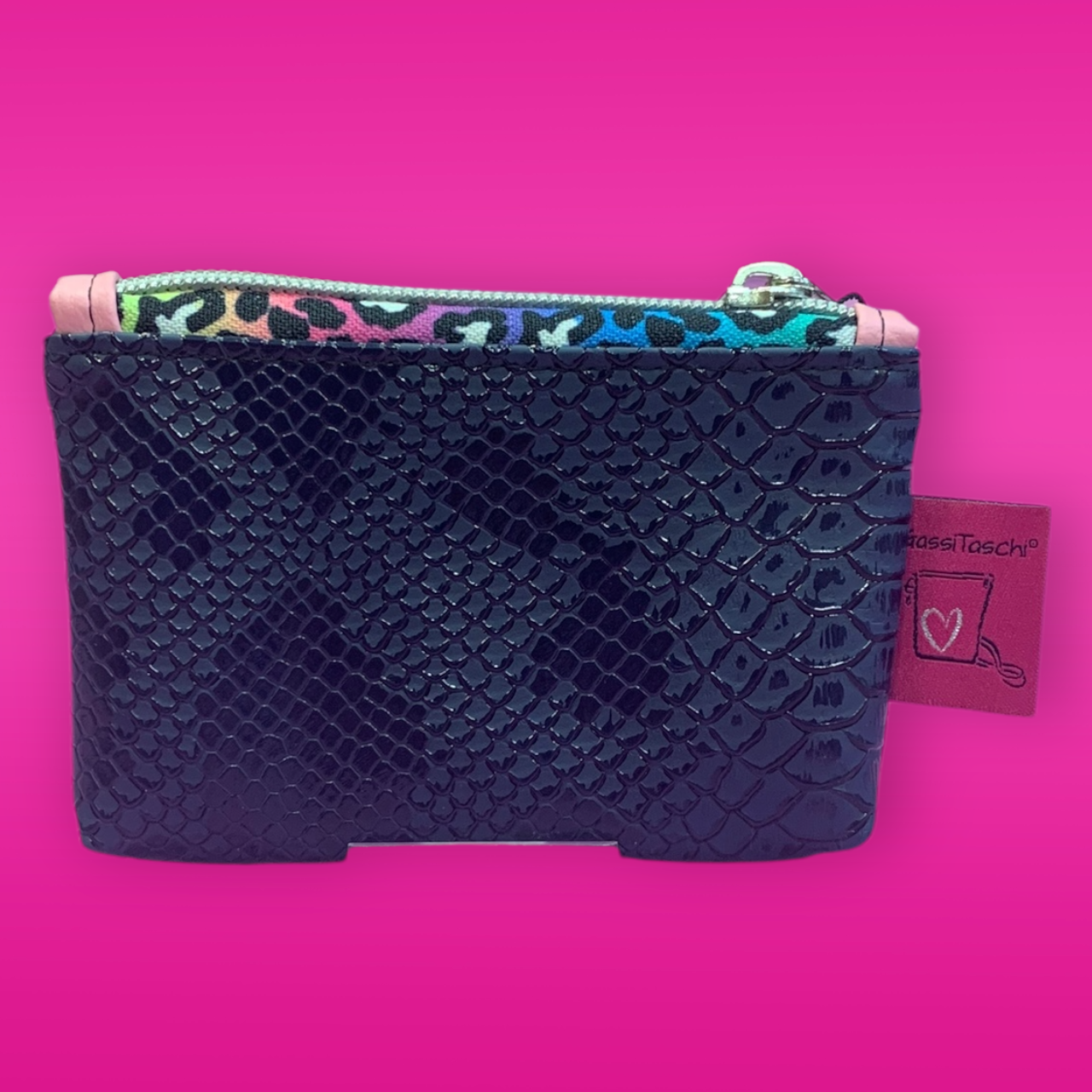 MiniGeldbeutel Croco blau