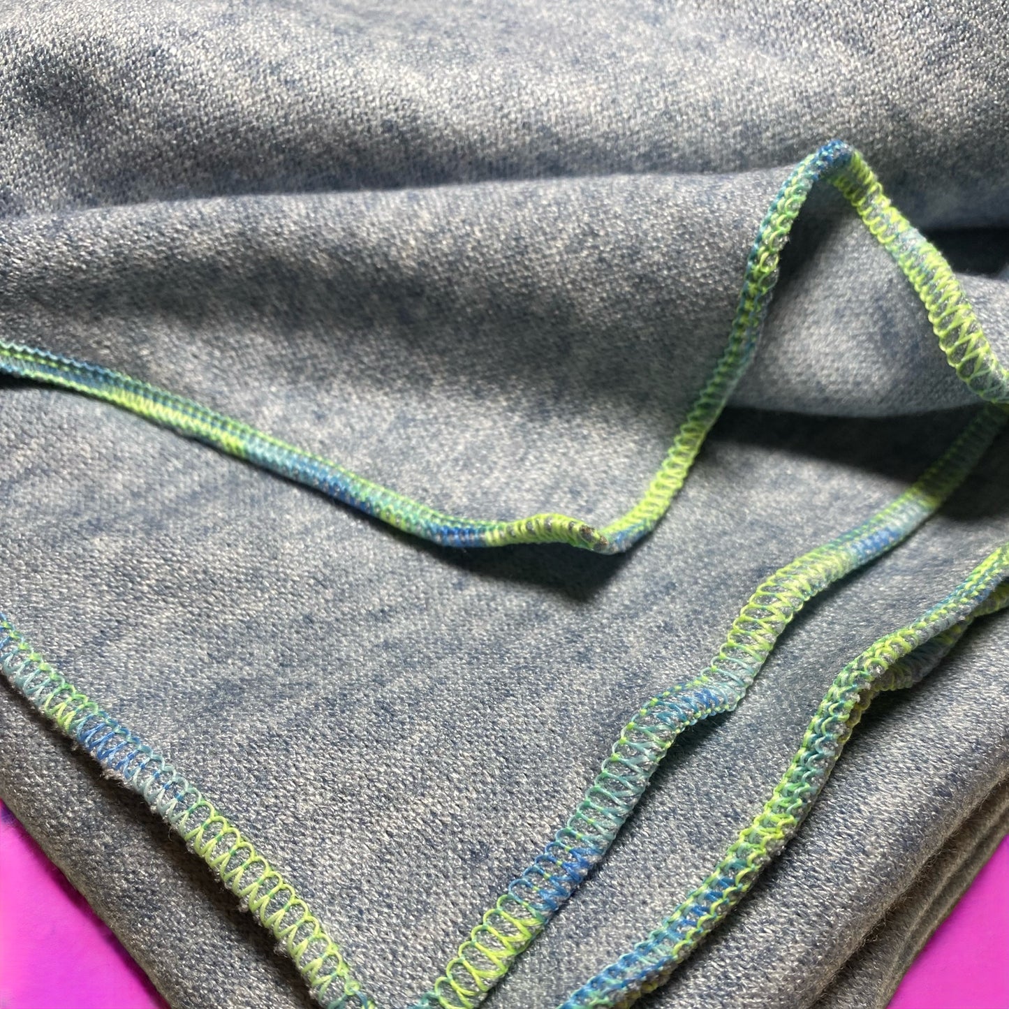 Poncho Jeansblau / Lime Breeze