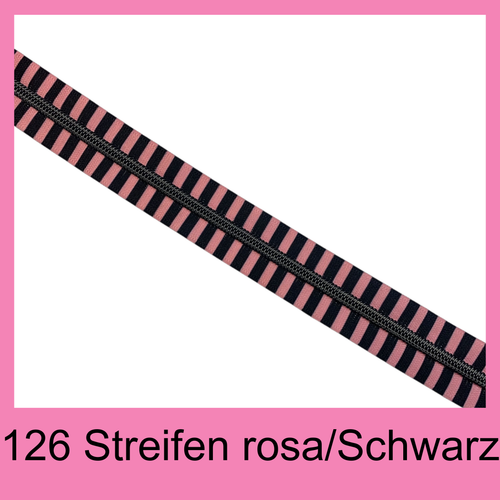 126 Streifen Rosa/Schwarz
