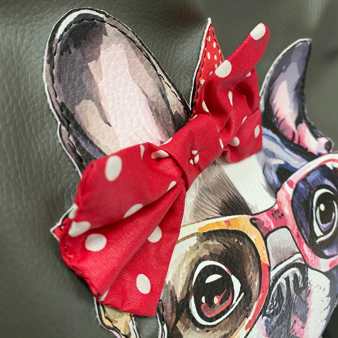 GassiTaschi® Barry Frenchie 3D Schleife #015 Dklgrau