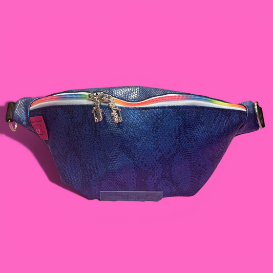 BauchTaschi #135 Snake blau Metallic
