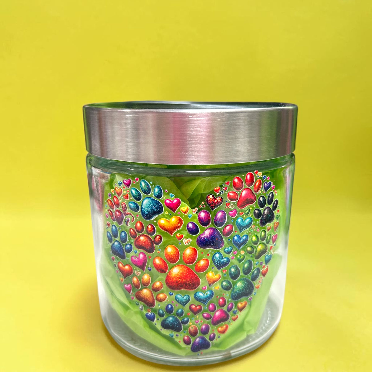 Leckerli Glas Klein Pfoten Herz