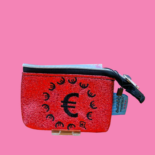 MiniGeldbeutel #060 Geprägt Glitzer Rot