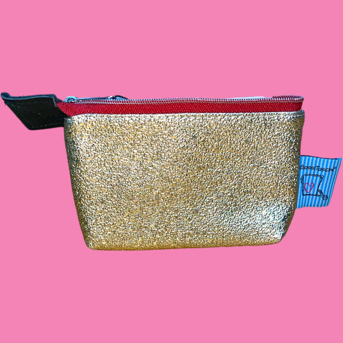 MiniGeldbeutel #063 Geprägt Glitzer Gold