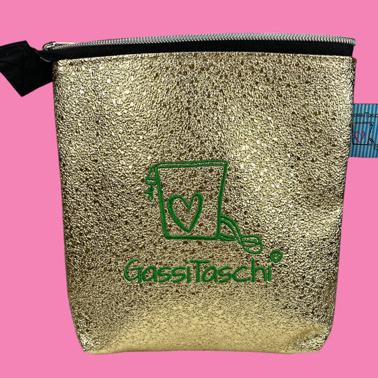 All-In GassiTaschi® mit D-Ringen #063 Geprägt Glitzer gold