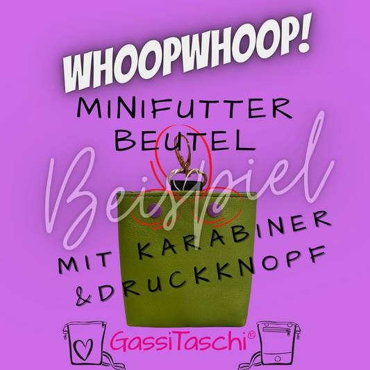 * Messe MiniFutterbeutel Karabiner + Druckknopf
