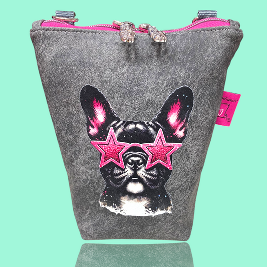 GassiTaschi® #117 Alcantara Dklgrau Frenchie Star