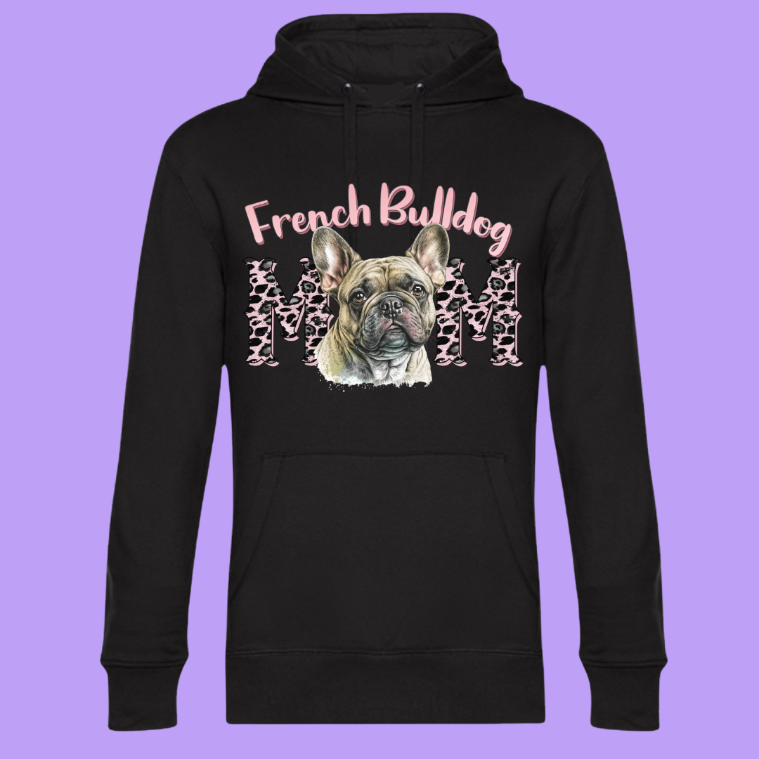 Hoodie French Bulldog MOM Schwarz Größe XL