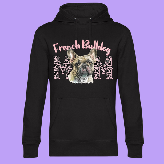 Hoodie French Bulldog MOM Schwarz Größe XL