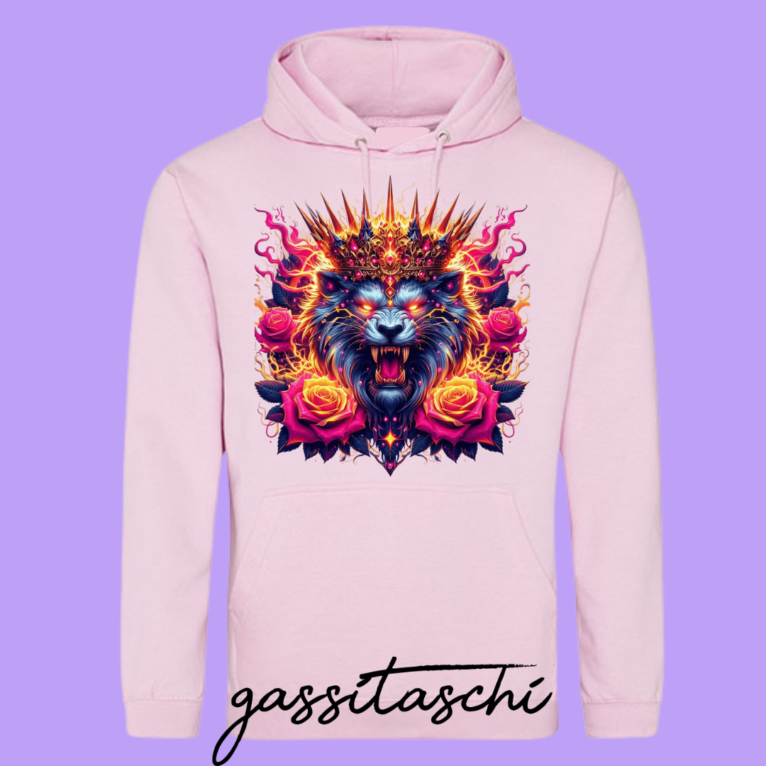 Hoodie Löwe Candy Pink Größe 4XL