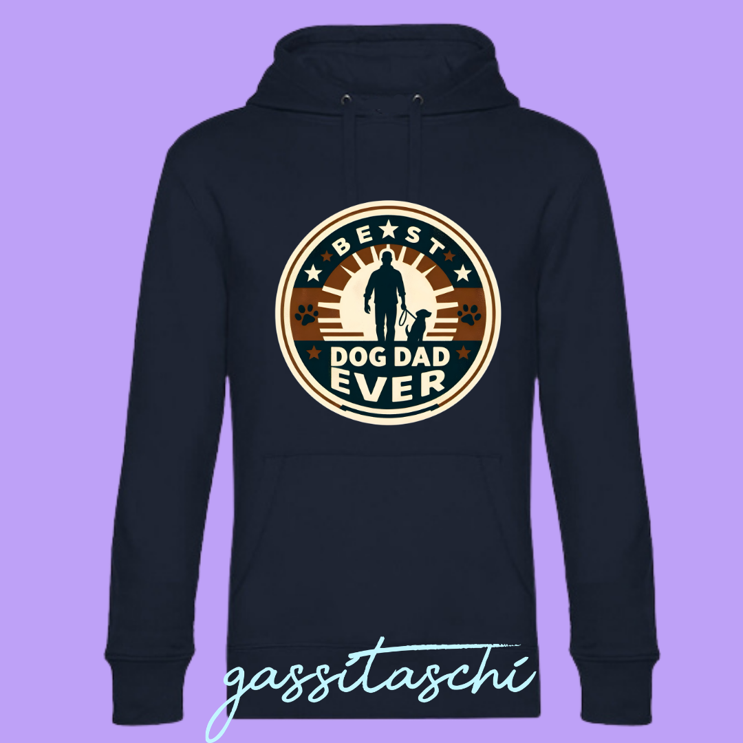 Hoodie Best Dog Dad Dklblau Größe 2XL