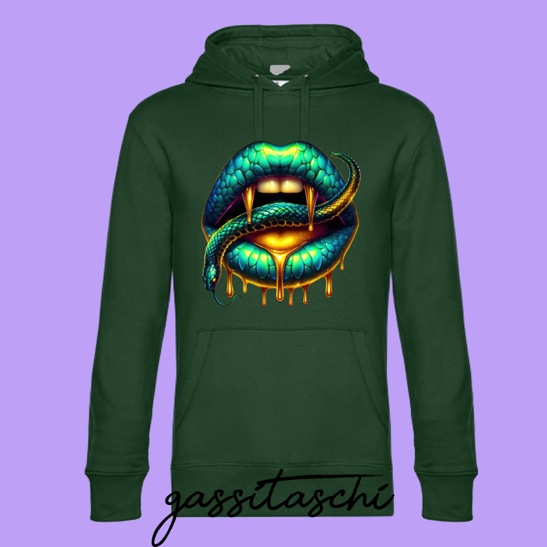 Hoodie Snake Lippe Flaschengrün Größe 2XL