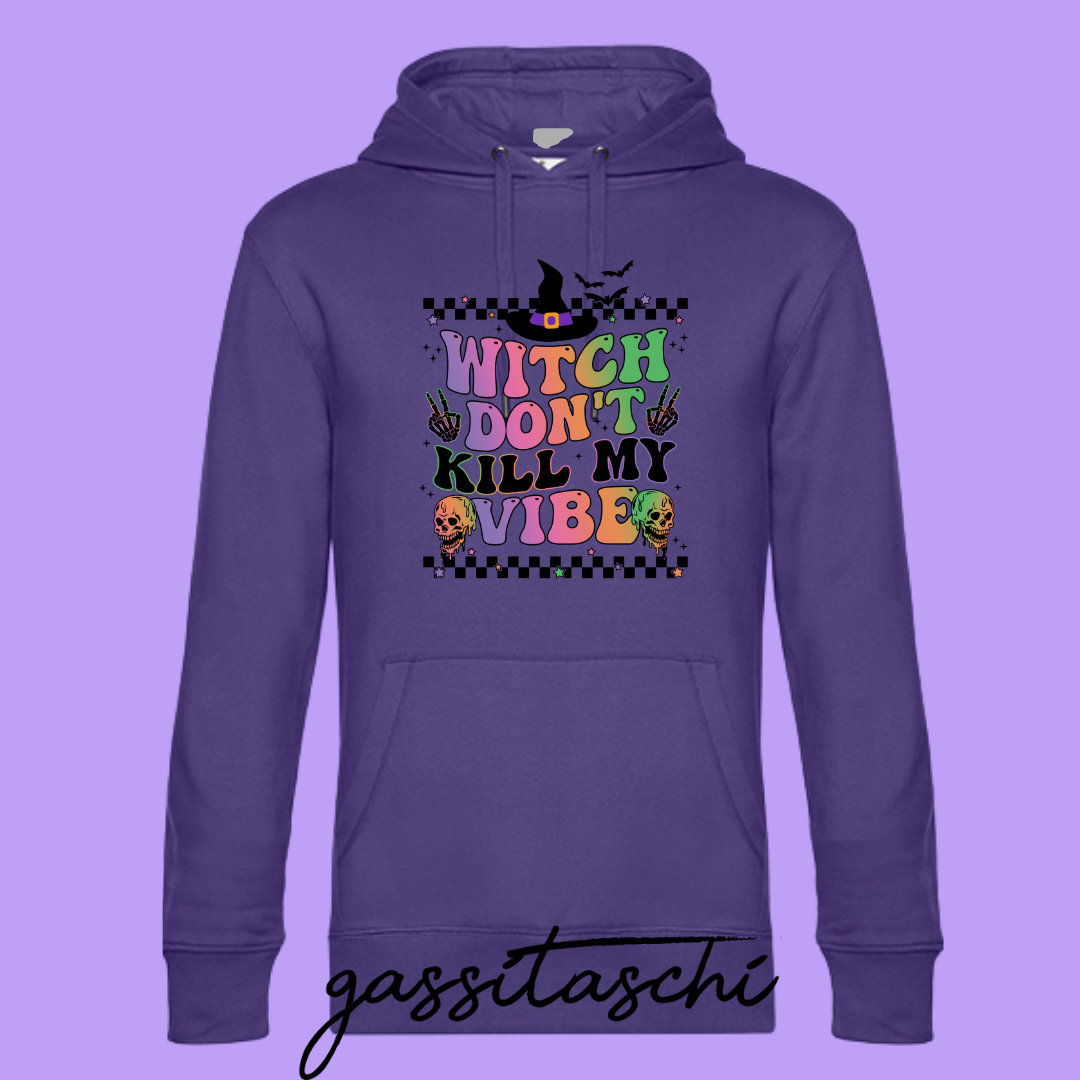 Hoodie Witch don´t kill my Vibes Lila Größe L