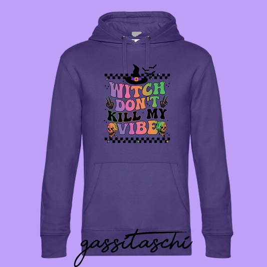 Hoodie Witch don´t kill my Vibes Lila Größe L