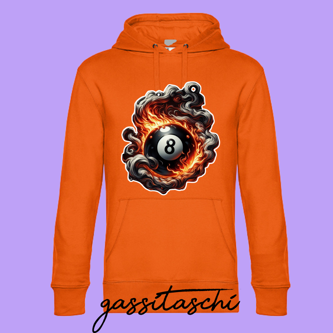 Hoodie Flammende Acht Orange Größe XL