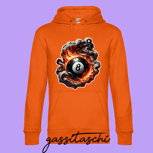 Hoodie Flammende Acht Orange Größe XL