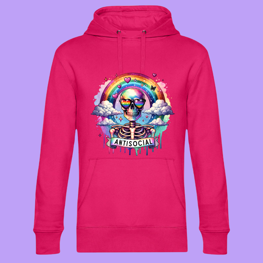 Hoodie Antisocial Pink Größe XL