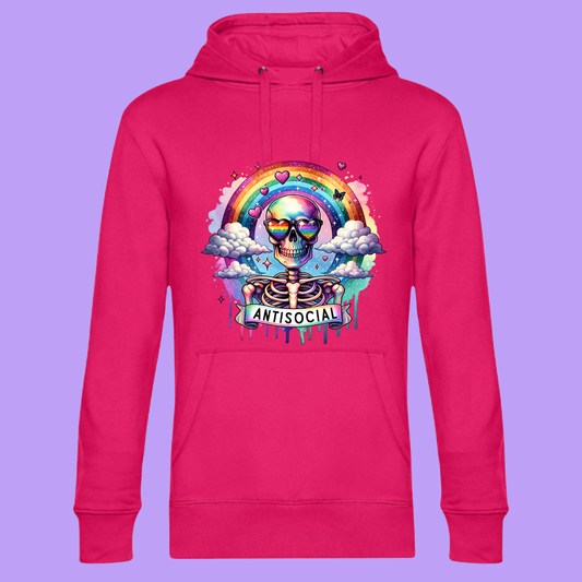 Hoodie Antisocial Pink Größe XL