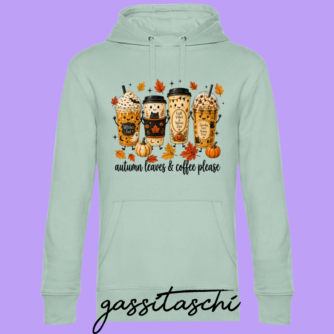 Hoodie Coffee Please Mint Größe L