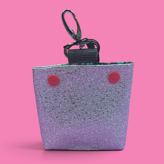 KackiTaschi ohne ÖSE #066 Geprägt Glitzer Silber