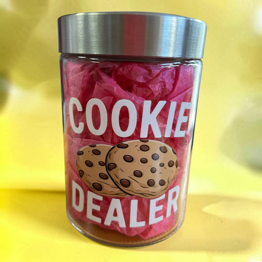 Leckerli Glas Groß Cookie Dealer weiß
