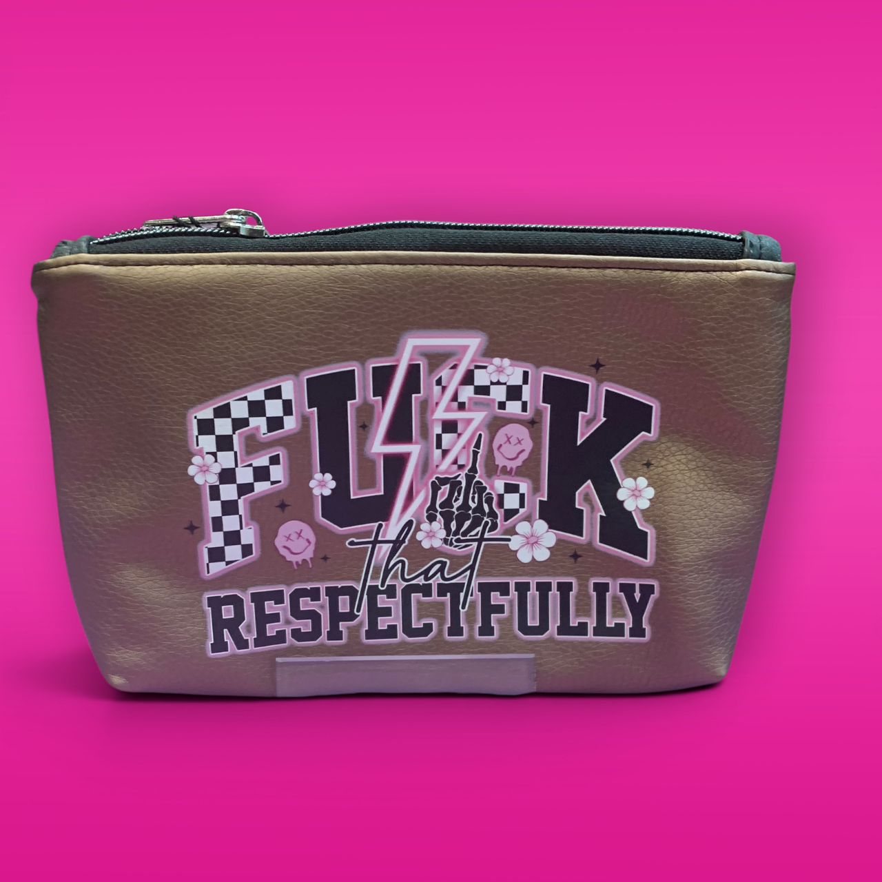 NotfallTaschi #010 Marone Metallic F*ck that Respaectfully