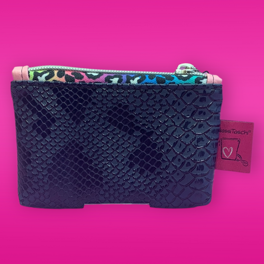 MiniGeldbeutel Croco blau