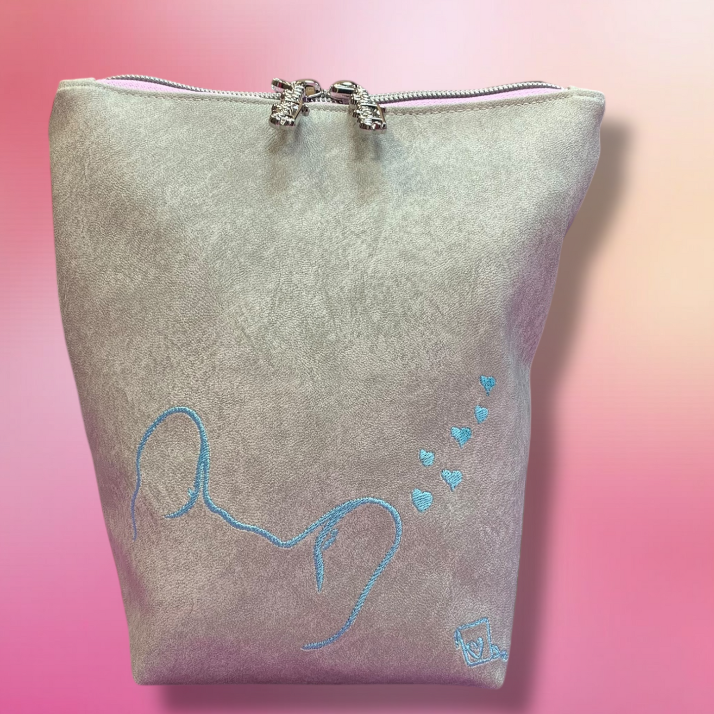 GassiTaschi® PLUS #112 Alcantara hellgrau Frenchie Ohren