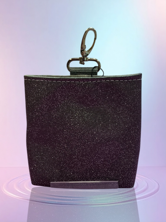 MiniFutterbeutel mit Karabiner #085 Galaxy Glitzer schwarz