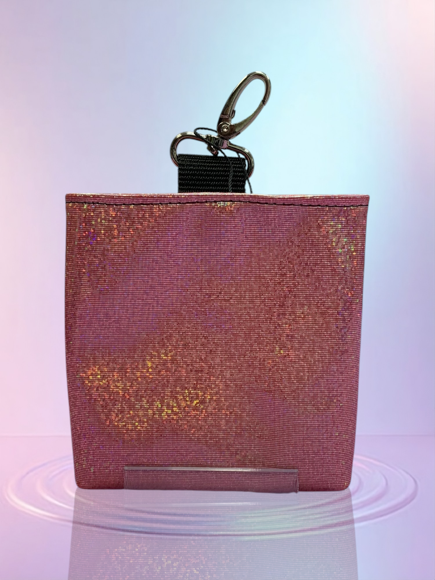 MiniFutterbeutel Karabiner SL HologrammGlitzerPink