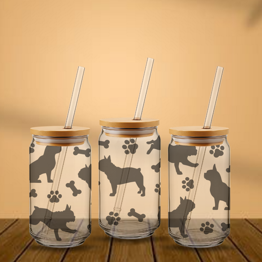 Trinkglas ca. 473ml Frenchies Schwarz