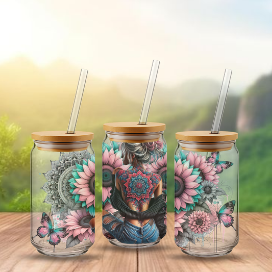 Trinkglas ca. 473ml Mandala Girl