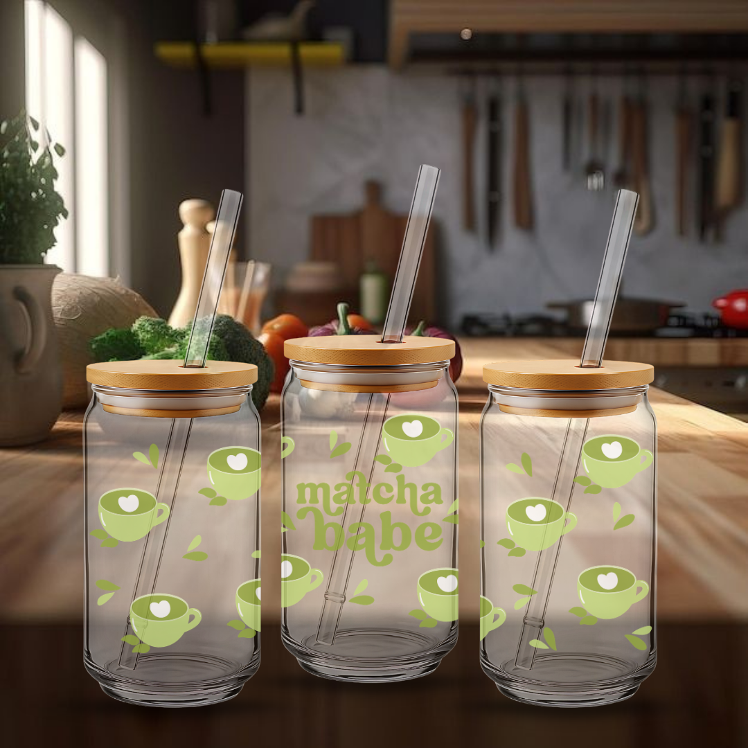 Trinkglas ca. 473ml Matcha Babe