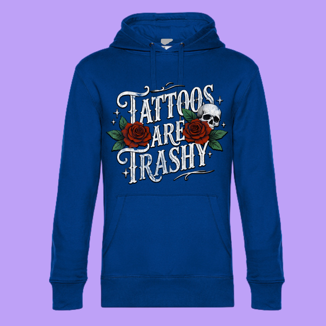 Hoodie Tattoos Royalblau Größe XL