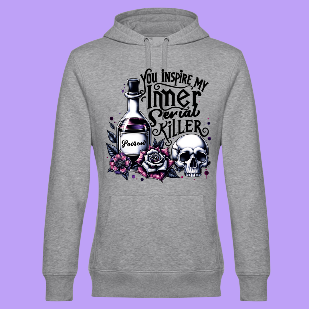 Hoodie Serial Killer Hellgrau Größe 2XL