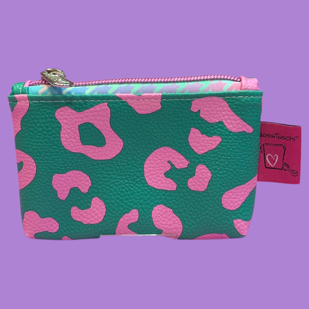 MiniGeldbeutel #165 Leo grün/pink