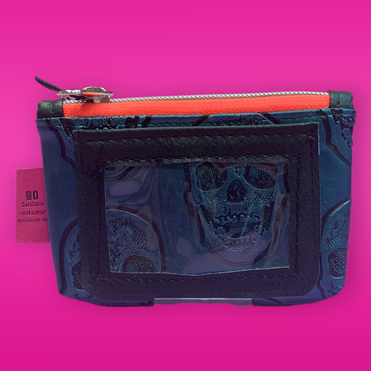 MiniGeldbeutel mit Sichtf. Skull & Zopf