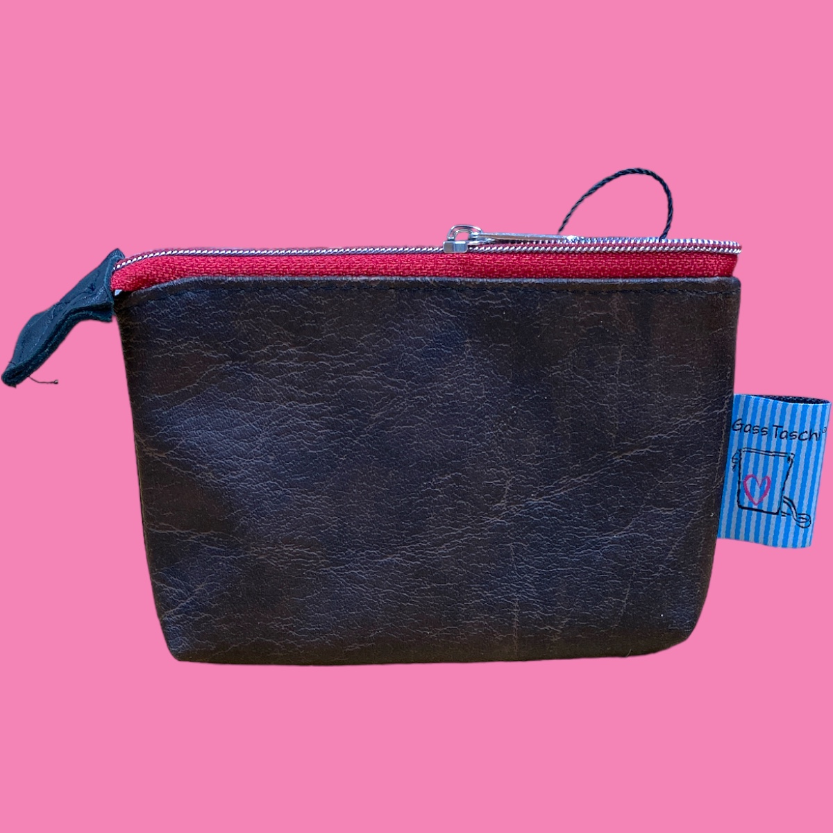 MiniGeldbeutel Sonderleder Derbes Braun 