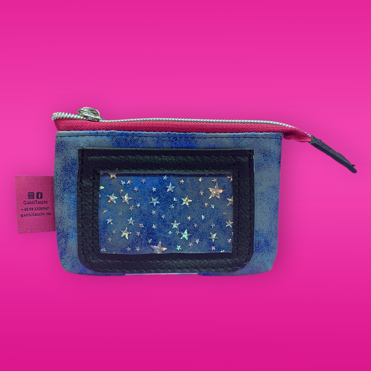 MiniGeldbeutel + Sichtf. Samt blau