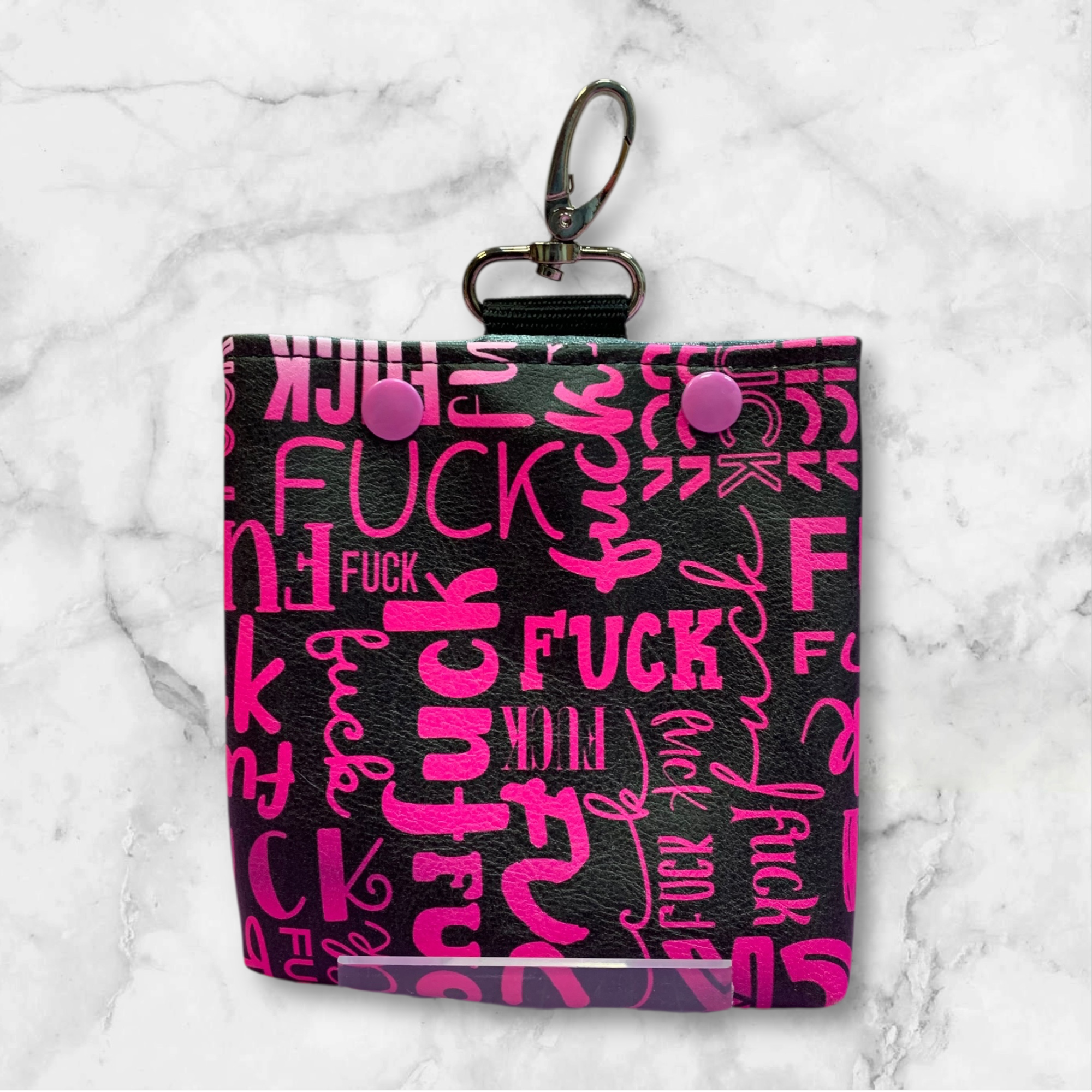 MiniFutterbeutel Karabiner + Druckknopf SL F*ck pink