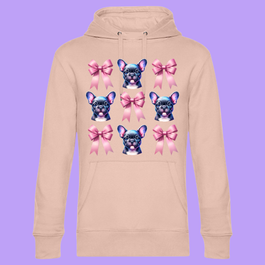 Hoodie Frenchie Babyrosa Größe L