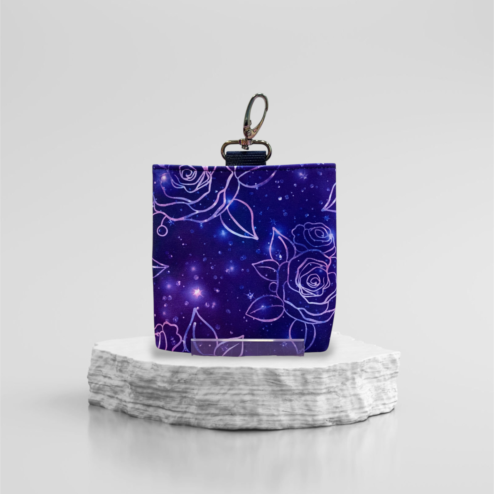 MiniFutterbeutel mit Karabiner Softshell Rose