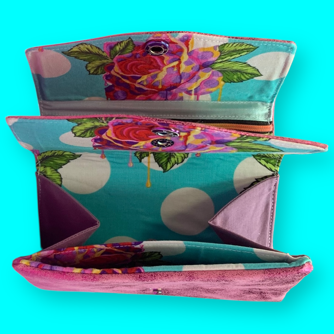 Geldbeutel CandyCane Samt pink