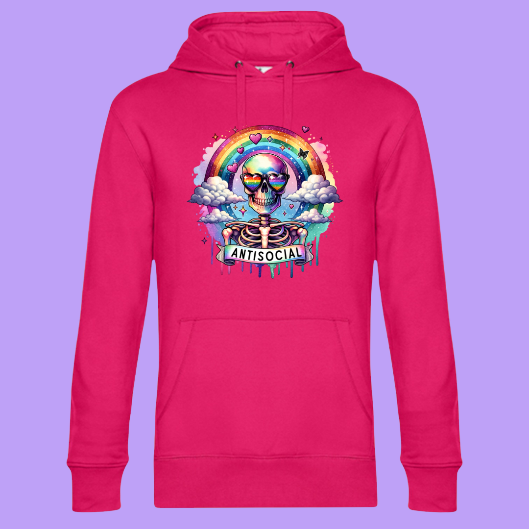 Hoodie Antisocial Pink Größe XL