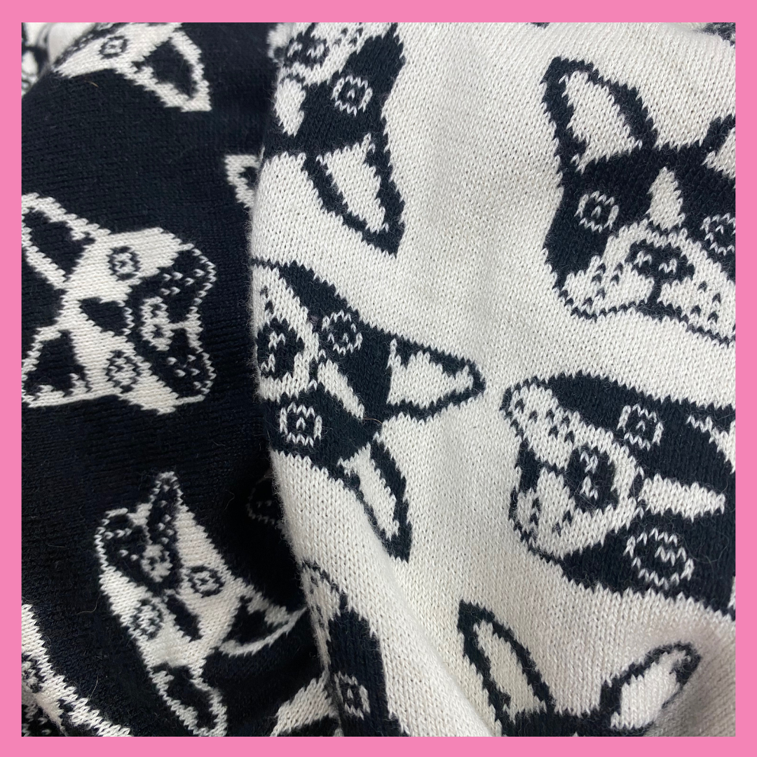 XXL Dreieckstuch Frenchie Bunter Rand