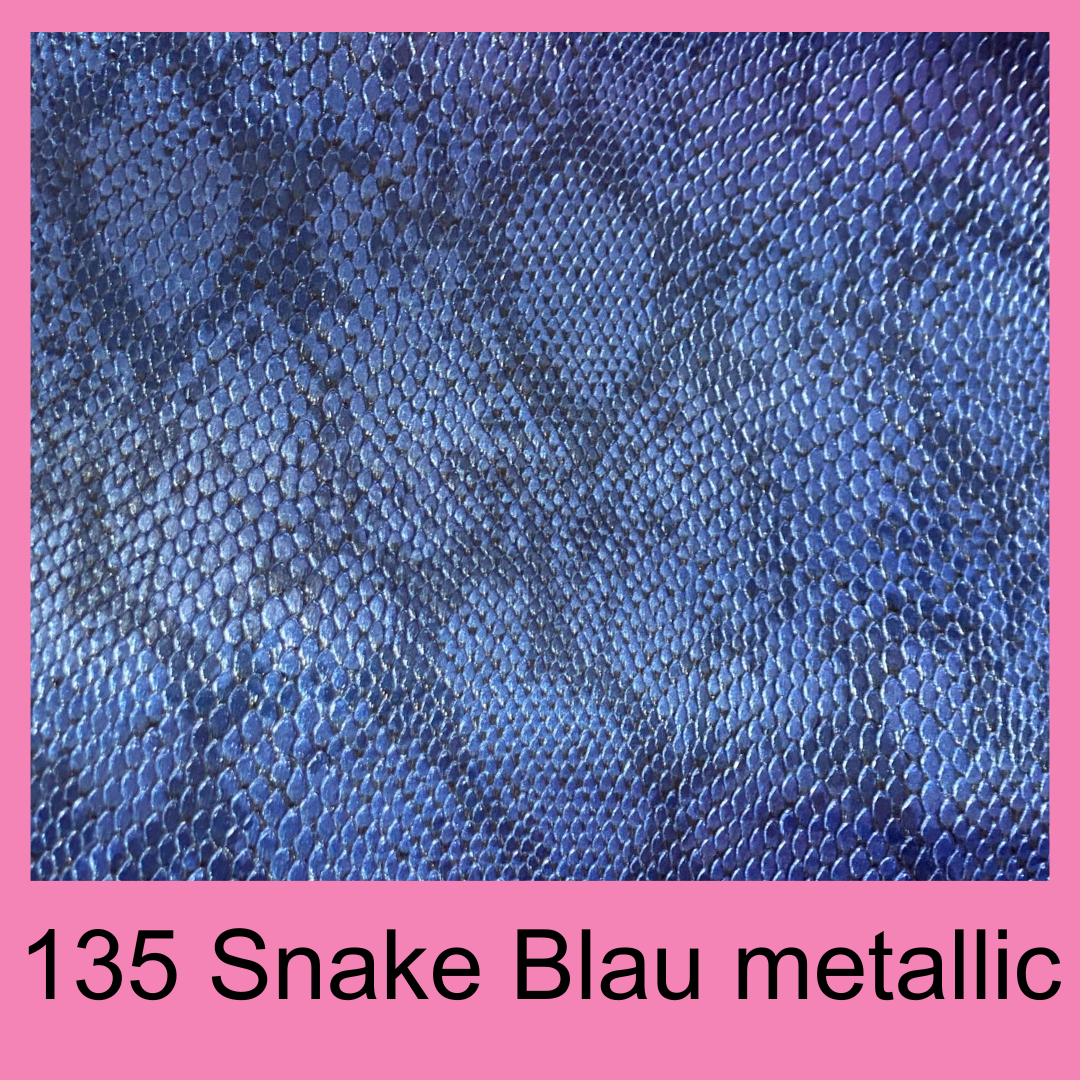 MiniFutterbeutel mit Karabiner #135 Snake Blau Metallic